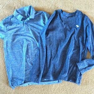 Two boys Abercrombie shirts in blue size 11/12